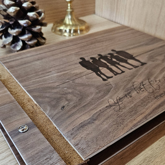 Wooden covered Album, personalized photo album, guest book